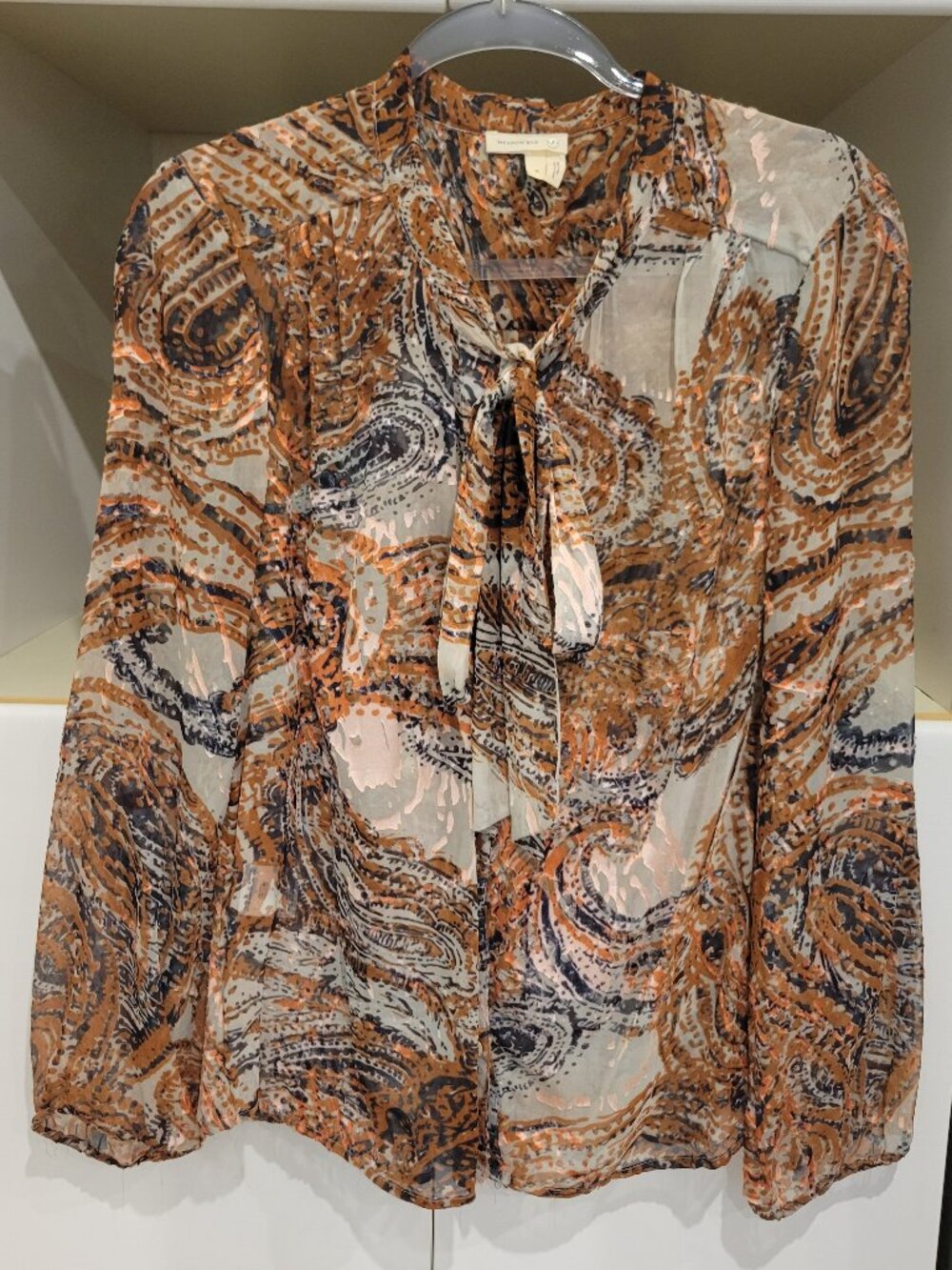 Anthropologie Sheer Tie Blouse